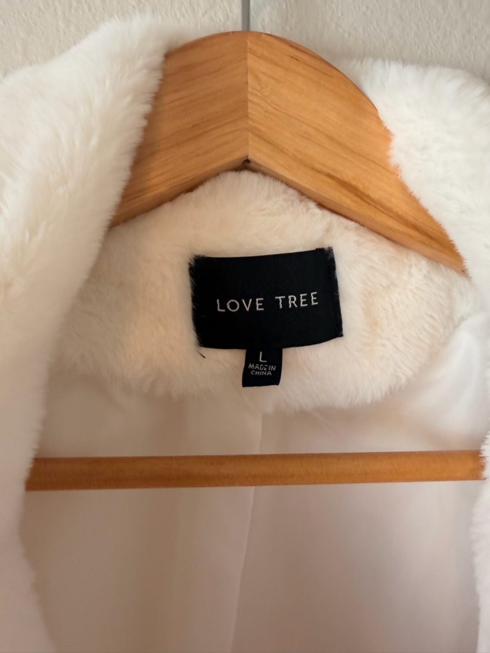 Love Tree Cream Plush Faux Fur Teddy Coat - Picture 3 of 9